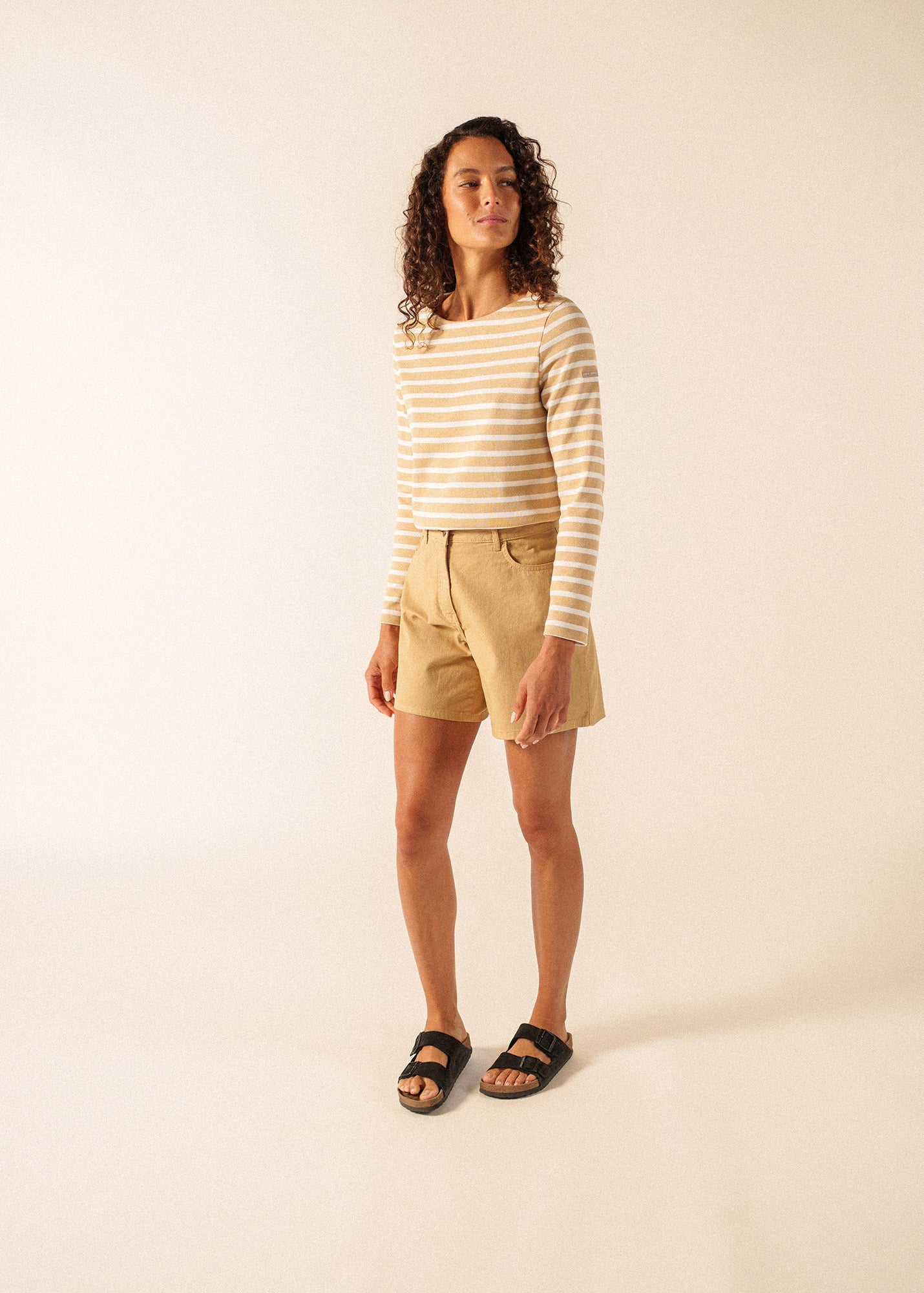 Saint James MERIDAME II Breton Shirt (SAIL CANVAS / WHITE)