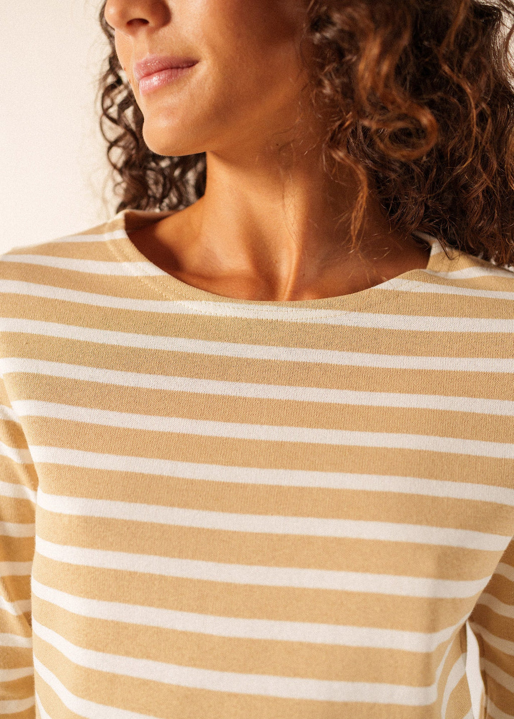 Saint James MERIDAME II Breton Shirt (SAIL CANVAS / WHITE)