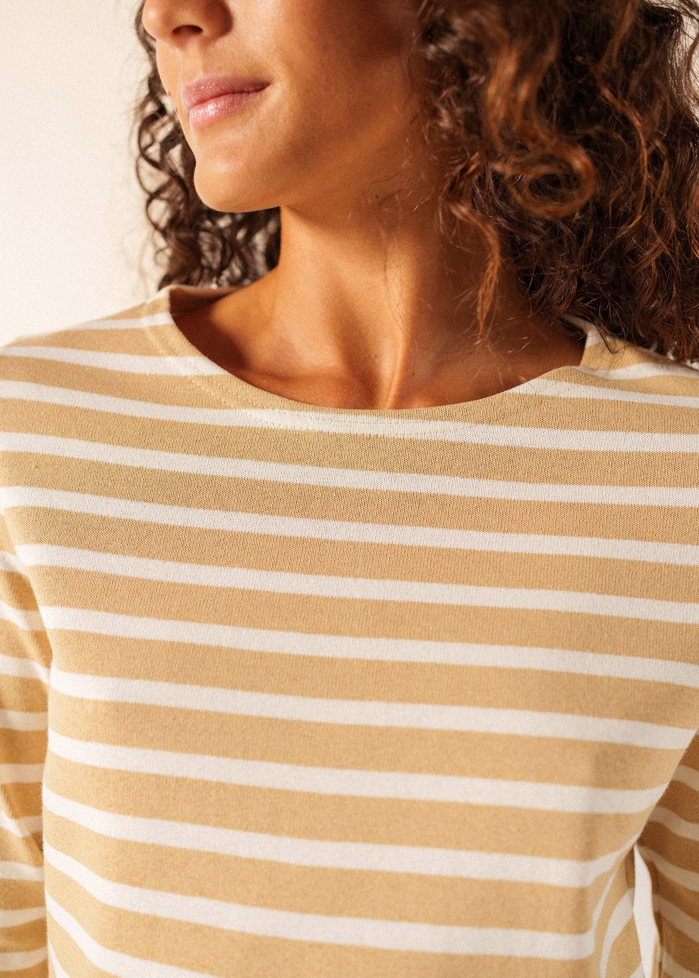 Saint James MERIDAME II Breton Shirt (SAIL CANVAS / WHITE)