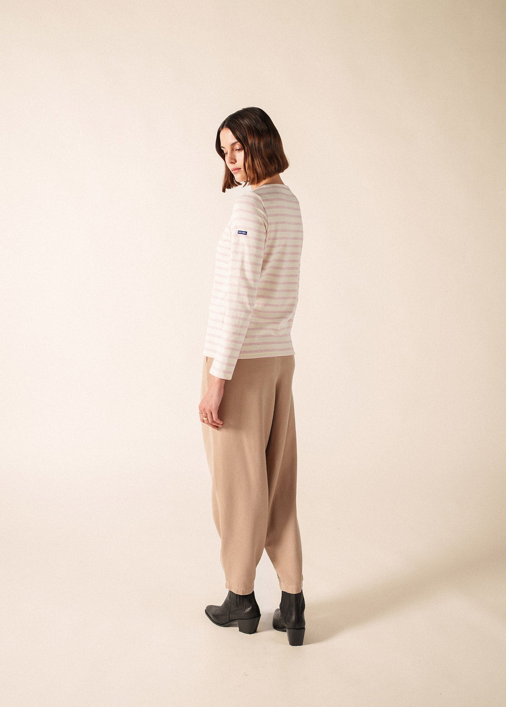 Saint James MERIDAME II Breton Shirt (ECRU/PALE PINK)