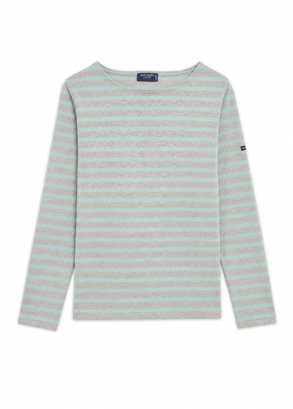 Saint James MERIDAME II Breton Shirt (PEARL  MELANGE / LIGHT COASTAL BLUE)