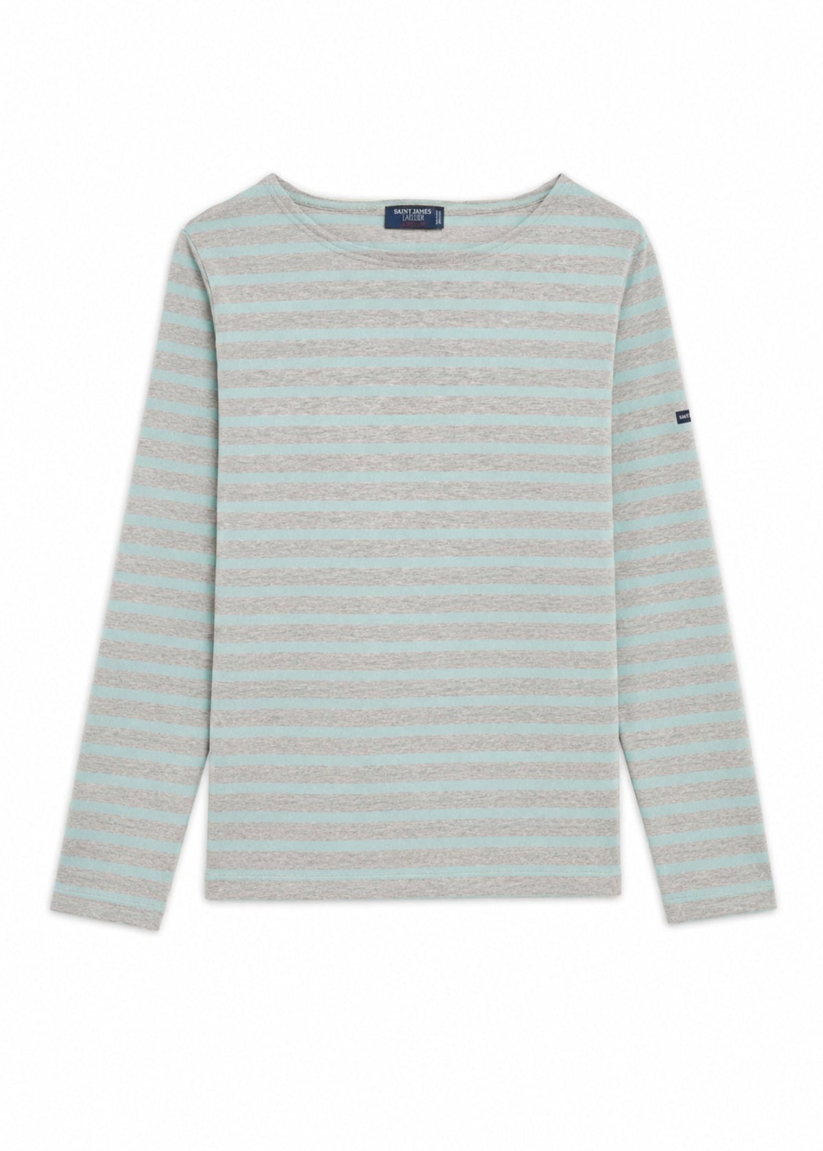 Saint James MERIDAME II Breton Shirt (PEARL  MELANGE / LIGHT COASTAL BLUE)