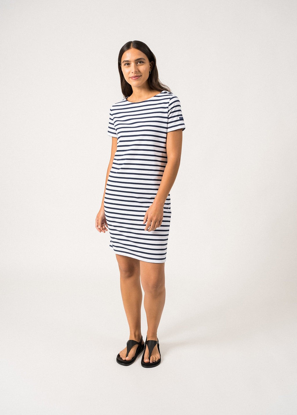 Saint James Villefranche Nautical Dress (WHITE / NAVY)