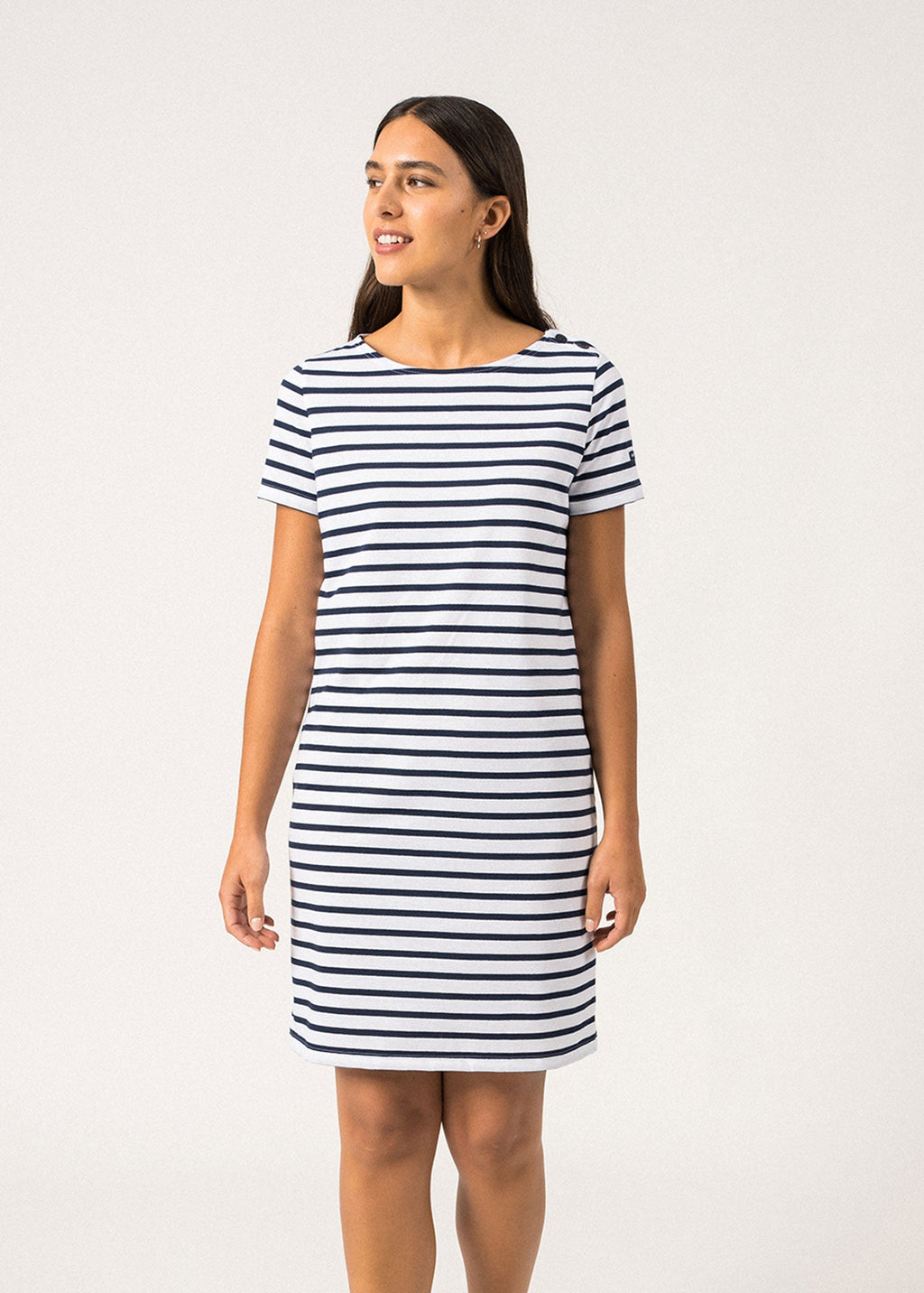 Saint James Villefranche Nautical Dress (WHITE / NAVY)