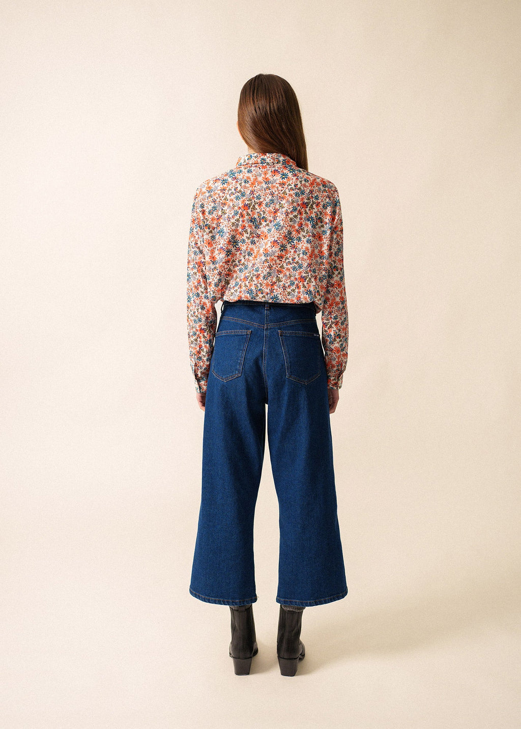 Saint James FANNY - Floral Cotton Veil Button-Down Blouse (FLORAL)