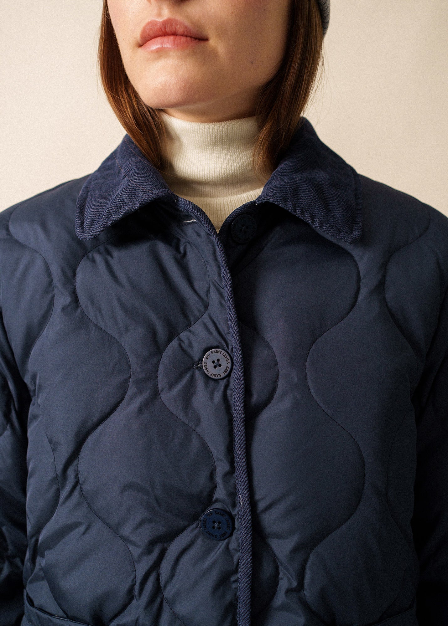 Saint James ST JULIANA - Lightweight Quilted Puffer Jacket (NAVY)