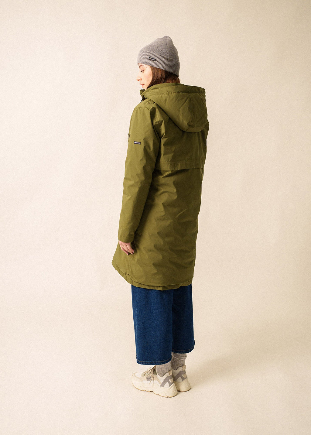 Saint James ST JULIE - Long Waterproof Hooded Parka with Removable Hood (OLIVE GREEN)