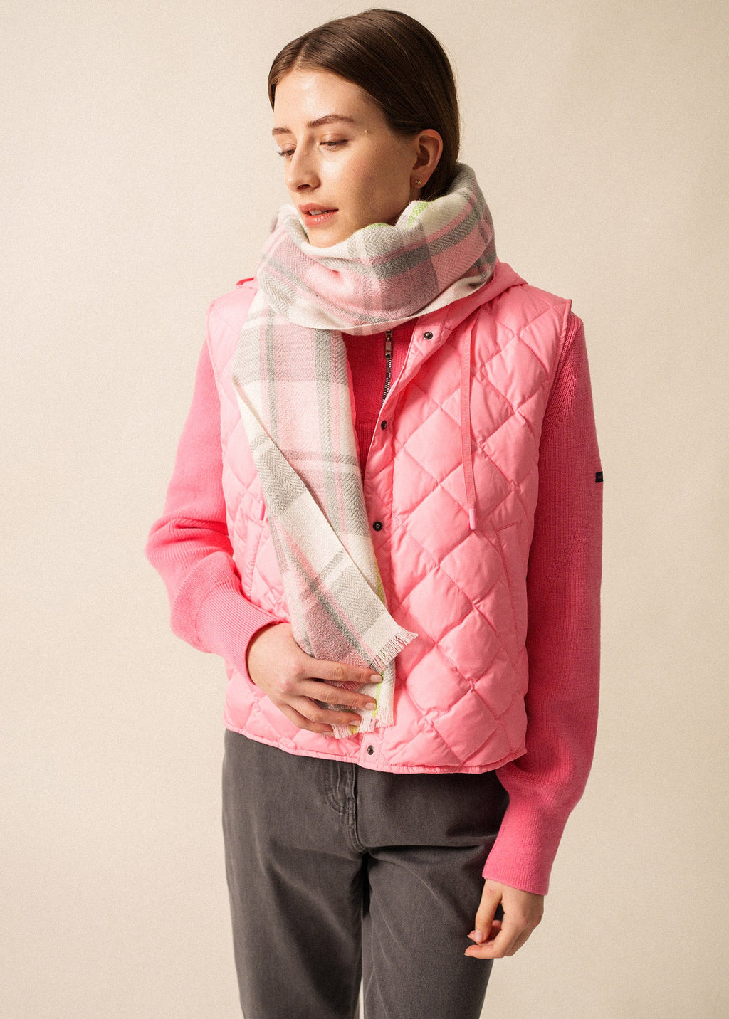 Saint James CARREAUX SCARF - Plaid Wool Blend Scarf  (RADIANT AURORA)