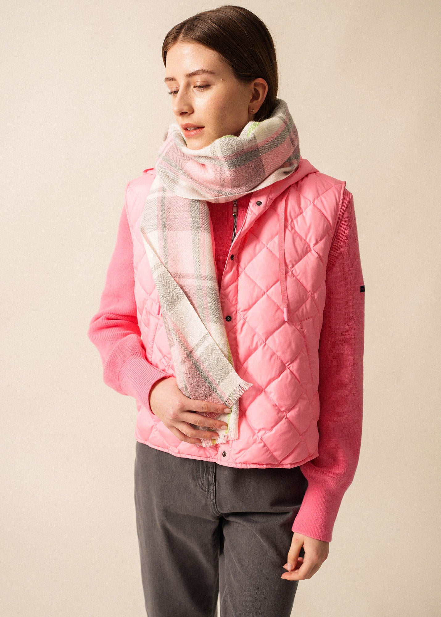 Saint James CARREAUX SCARF - Plaid Wool Blend Scarf  (RADIANT AURORA)