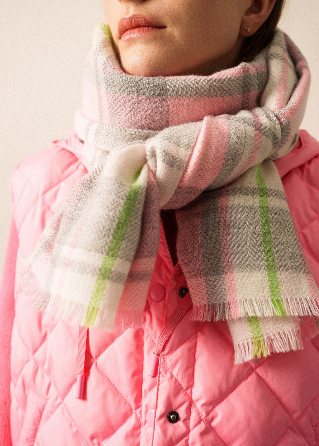 Saint James CARREAUX SCARF - Plaid Wool Blend Scarf  (RADIANT AURORA)