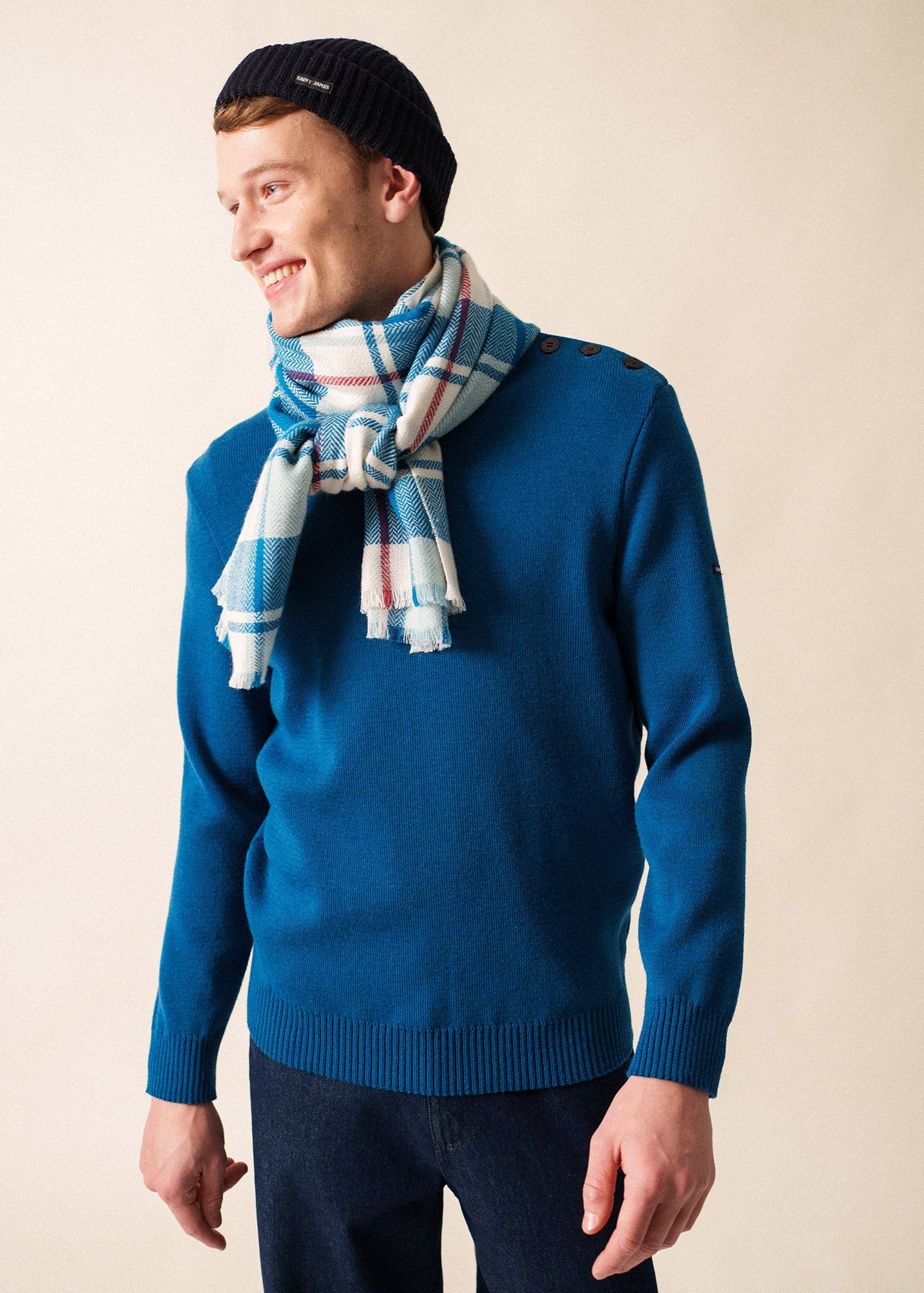 Saint James CARREAUX SCARF - Plaid Wool Blend Scarf  (NORTHERN LIGHTS)