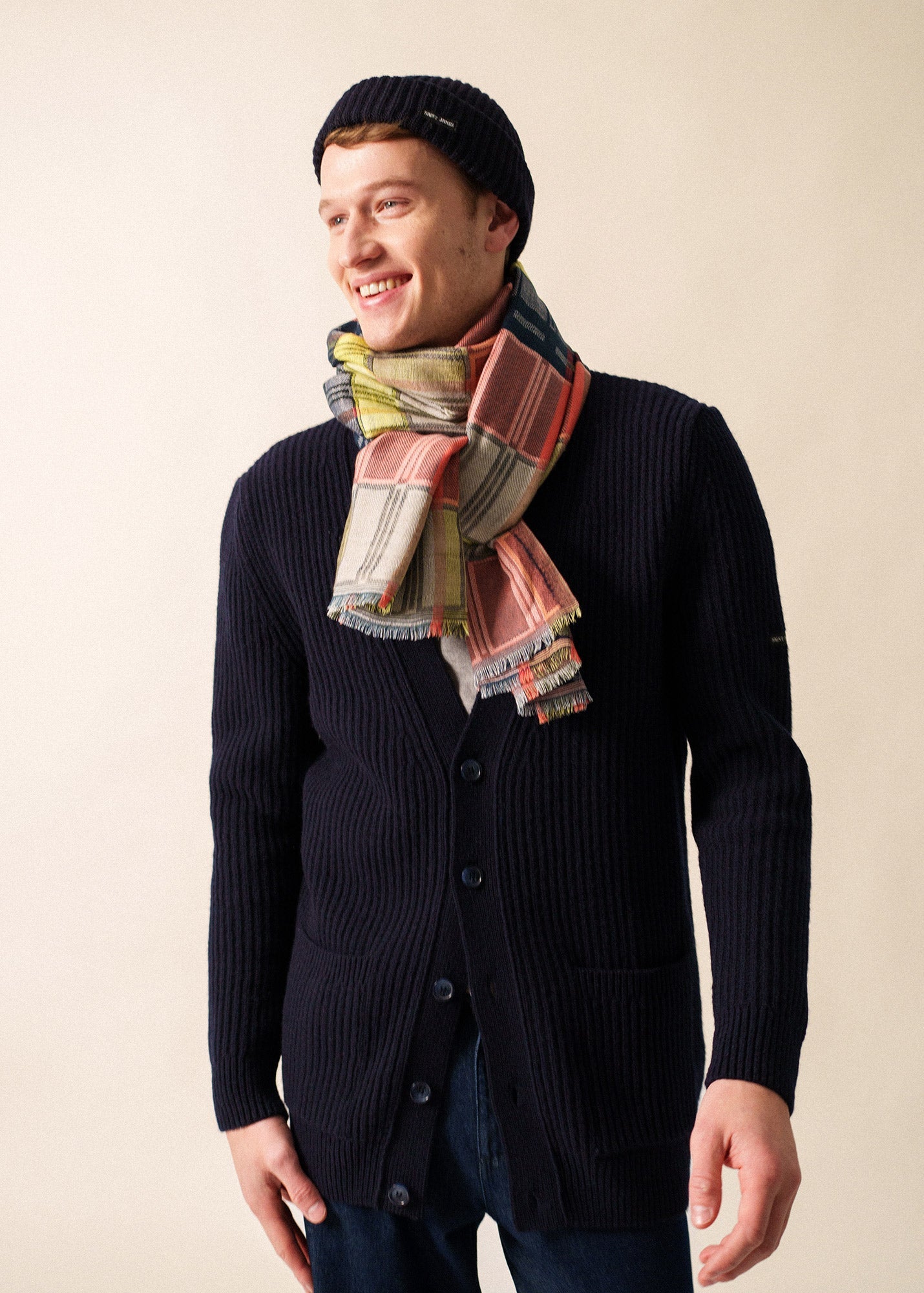 Saint James GO OUEST OVERSIZE SCARF – Colorblock Scarf | Soft Wool Blend (MULTICO)