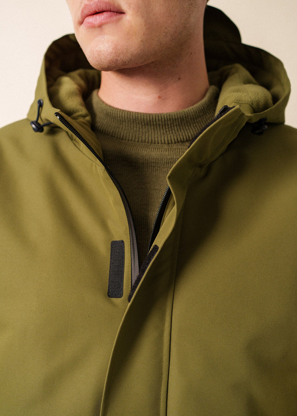 Saint James ST DENIS - Technical Hooded Zip Jacket (OLIVE GREEN)