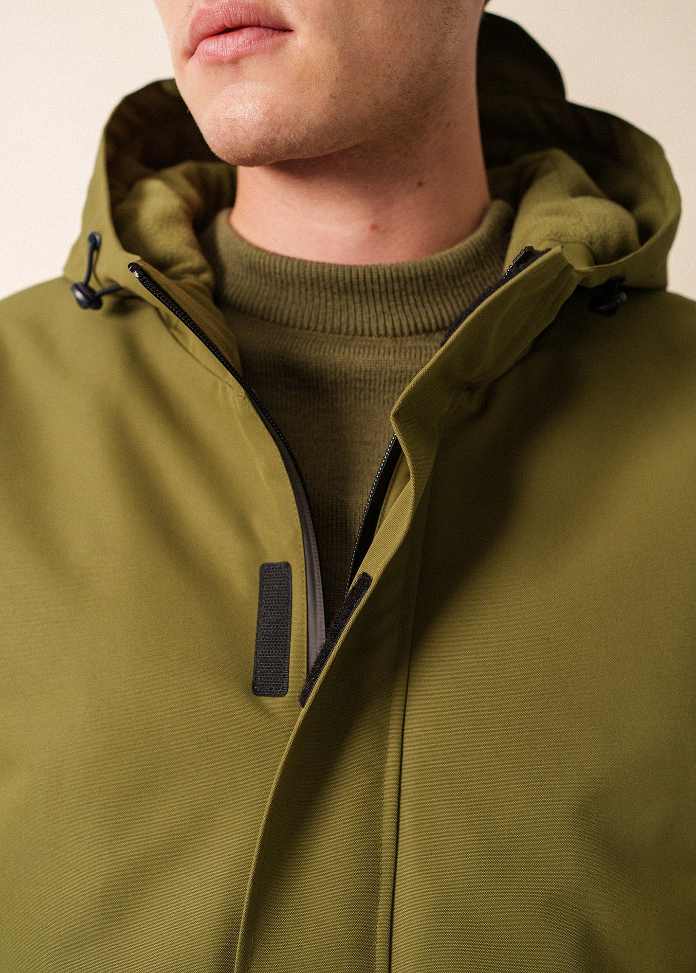 Saint James ST DENIS - Technical Hooded Zip Jacket (OLIVE GREEN)