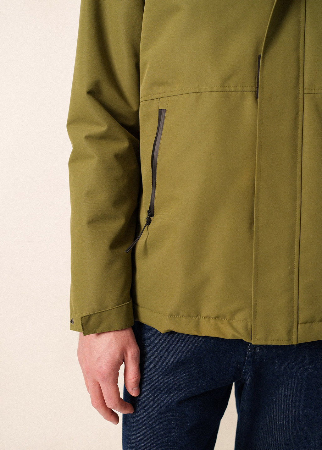 Saint James ST DENIS - Technical Hooded Zip Jacket (OLIVE GREEN)
