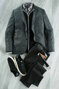 Patrick James Reserve Textured Patch Pocket Sport Coat, Black/White