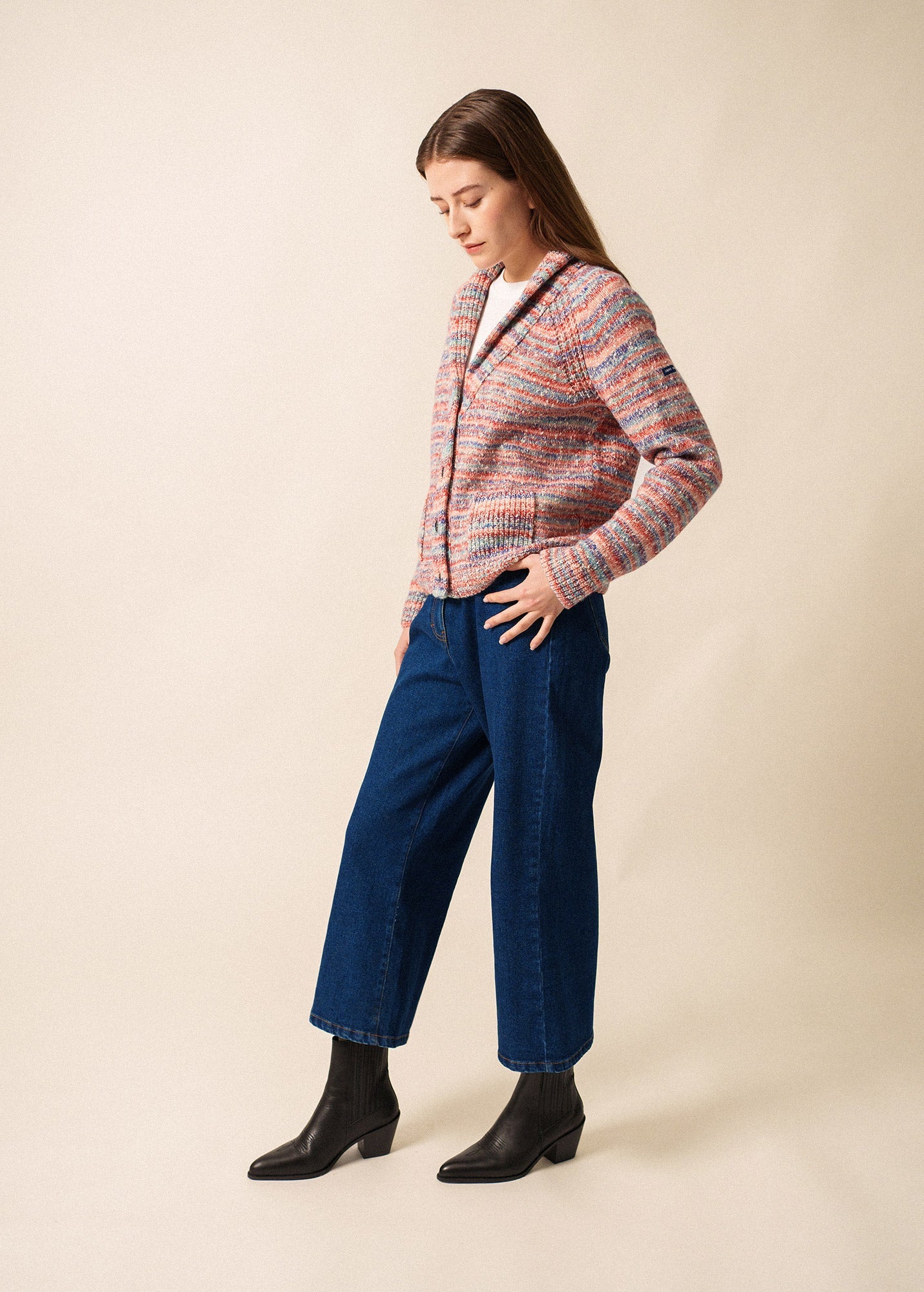 Saint James ZURICH – Multicolor Shawl Collar Cardigan (FRONTIER CHIC MULTICO)