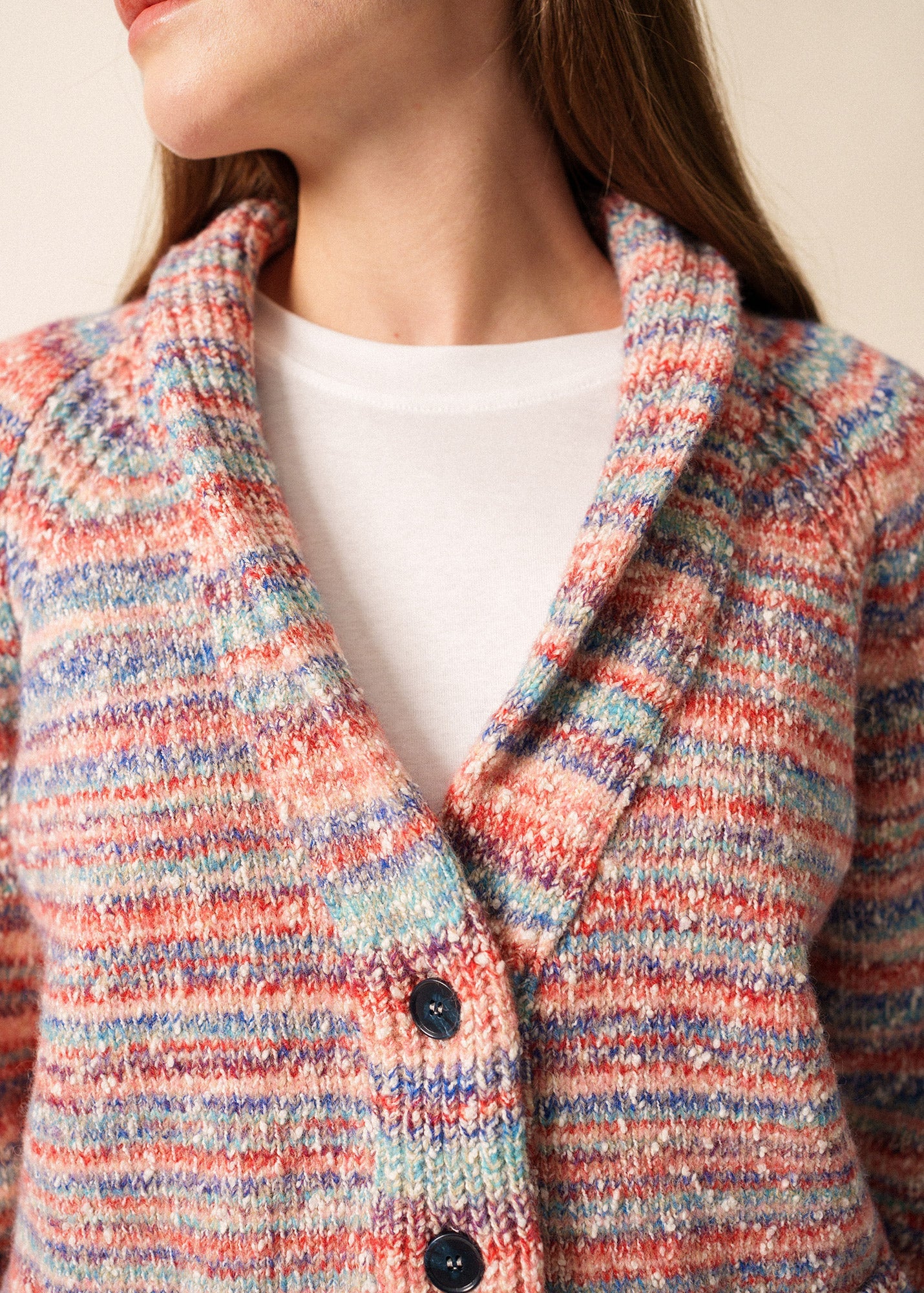 Saint James ZURICH – Multicolor Shawl Collar Cardigan (FRONTIER CHIC MULTICO)