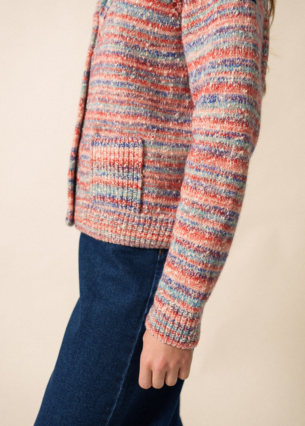 Saint James ZURICH – Multicolor Shawl Collar Cardigan (FRONTIER CHIC MULTICO)