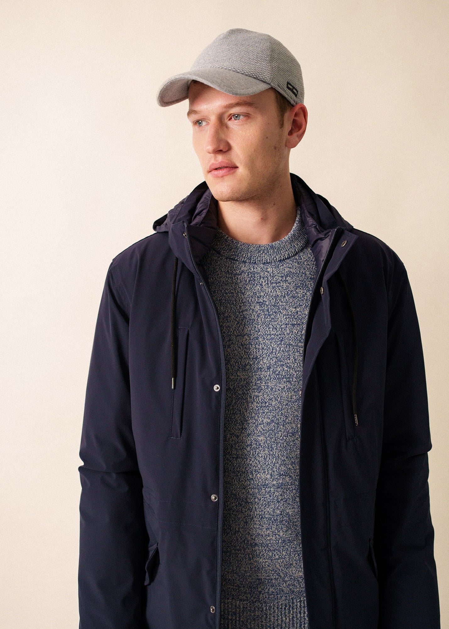 Saint James CASQUETTE MAILLE - Textured Knit Wool Blend Cap (GRAY)