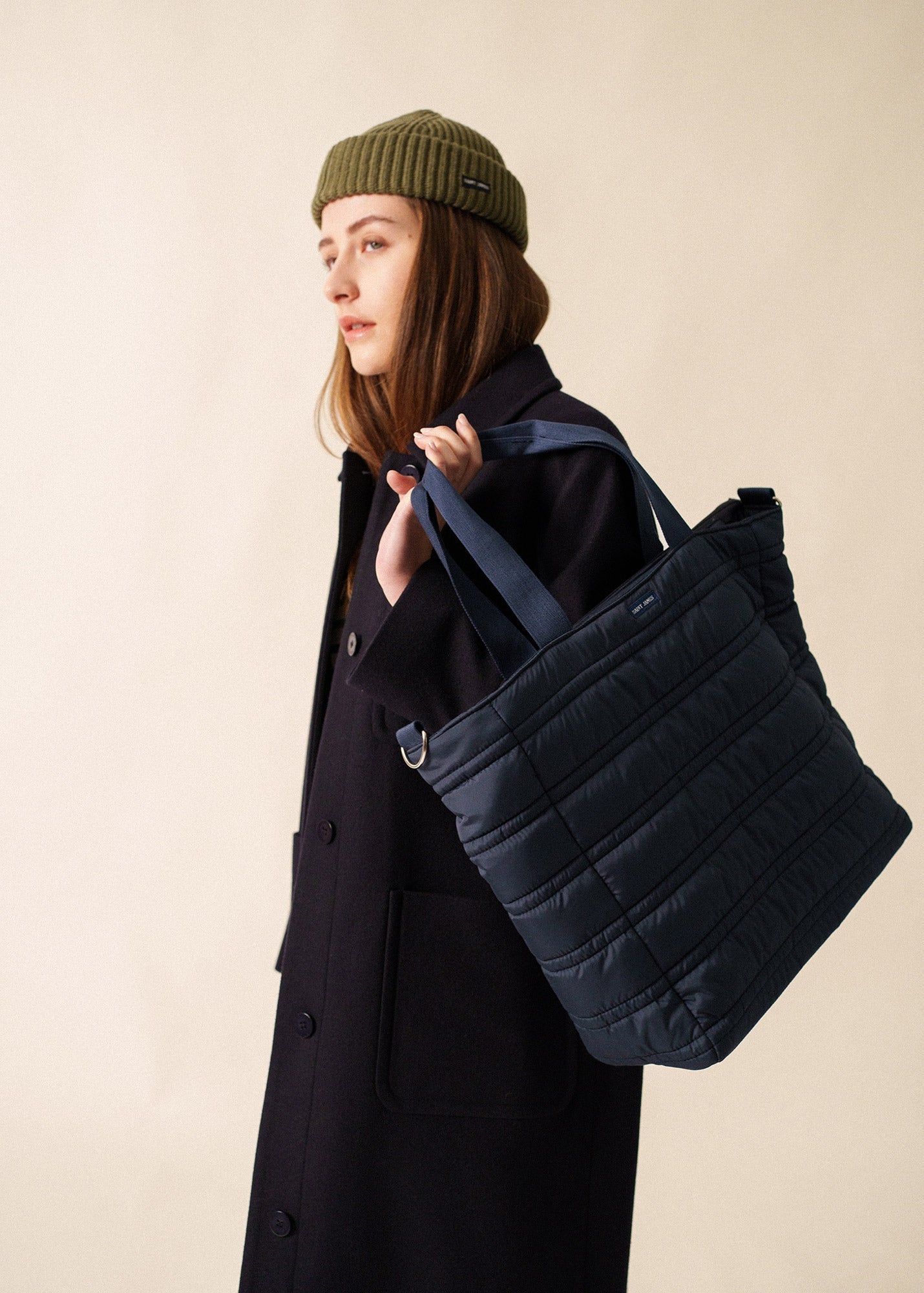 Saint James DOUDOUNE BAG - Quilted Puffer Tote Bag (NAVY)
