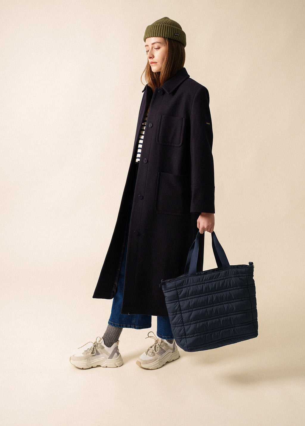 Saint James DOUDOUNE BAG - Quilted Puffer Tote Bag (NAVY)