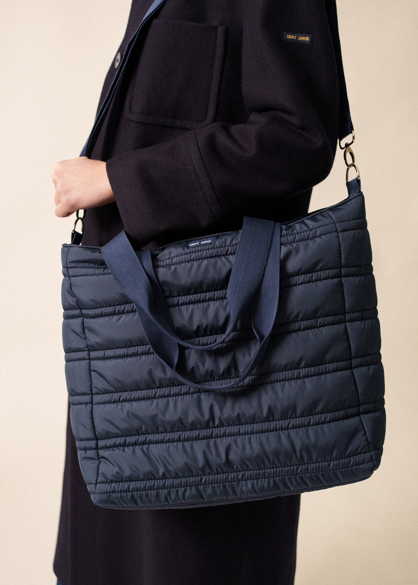 Saint James DOUDOUNE BAG - Quilted Puffer Tote Bag (NAVY)
