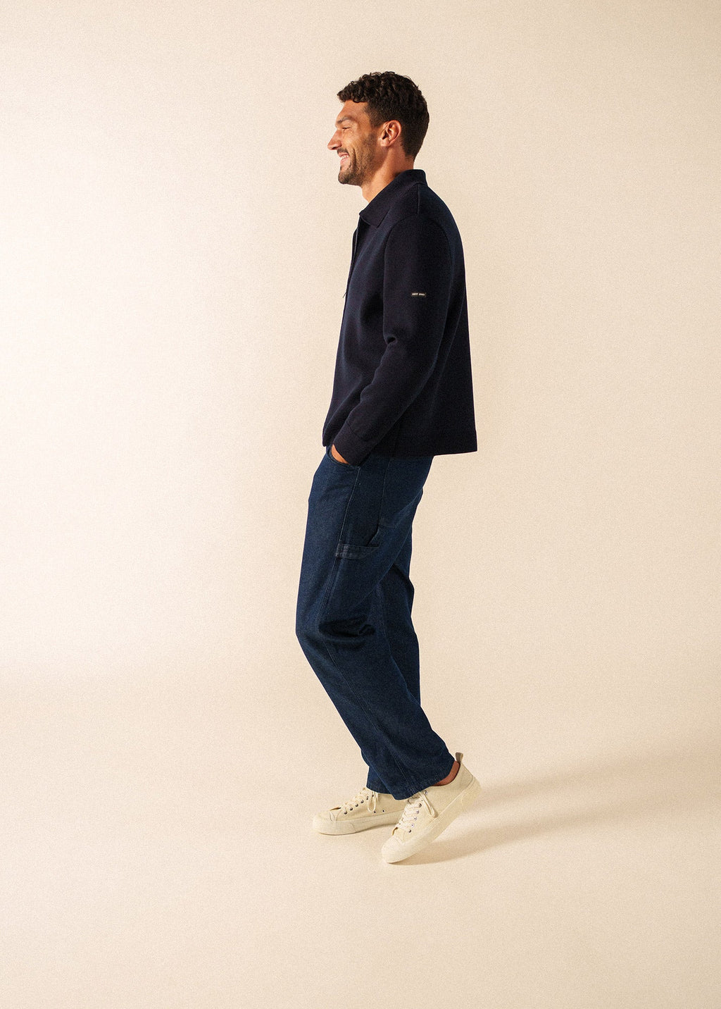 Saint James LUNEL Wool Zip Jacket (NAVY)