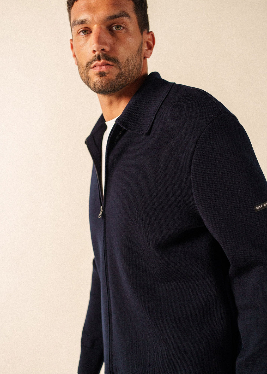 Saint James LUNEL Wool Zip Jacket (NAVY)
