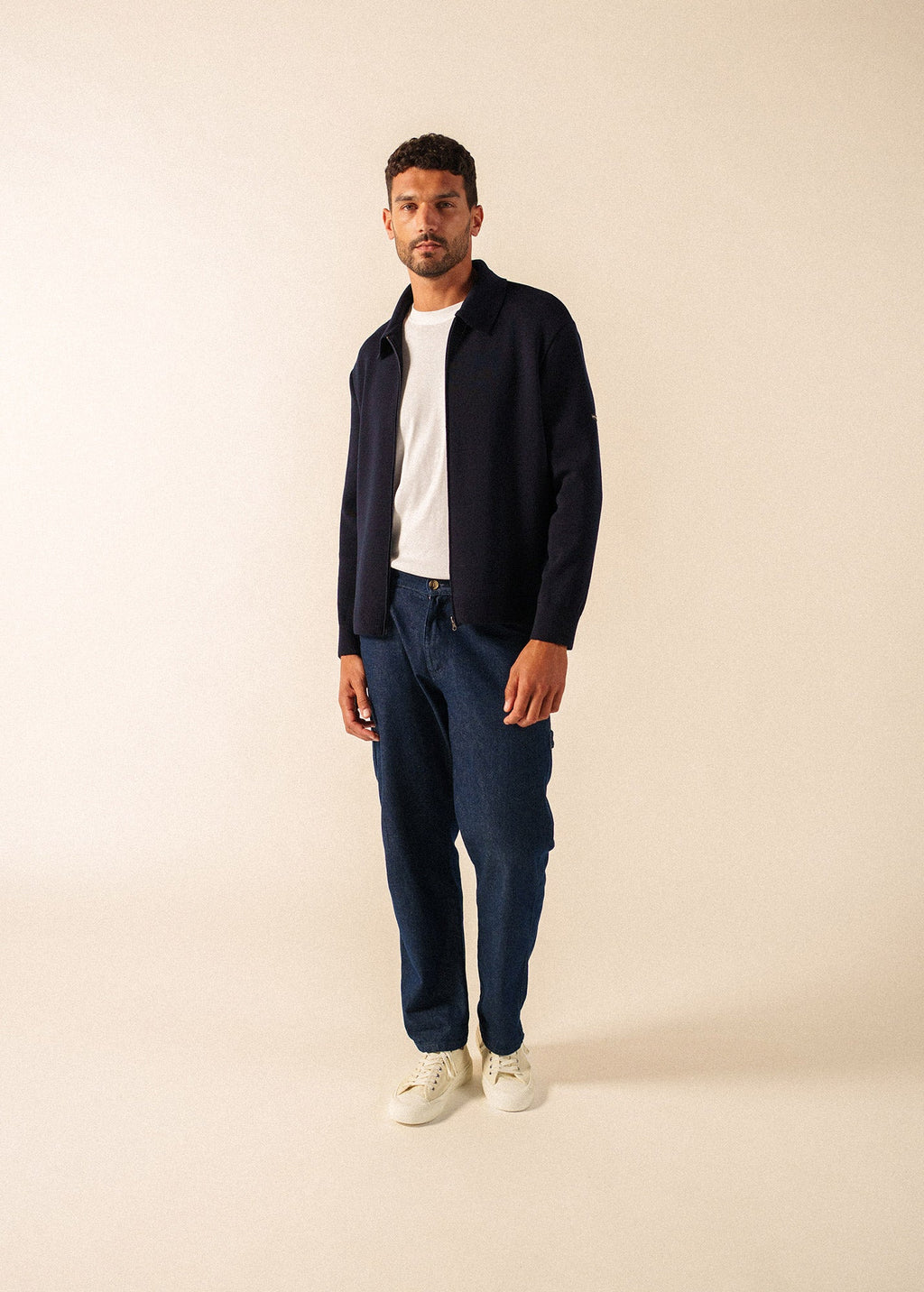 Saint James LUNEL Wool Zip Jacket (NAVY)