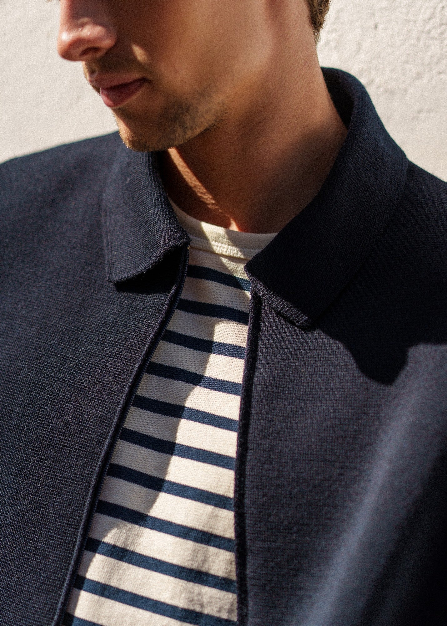 Saint James LUNEL Wool Zip Jacket (NAVY)