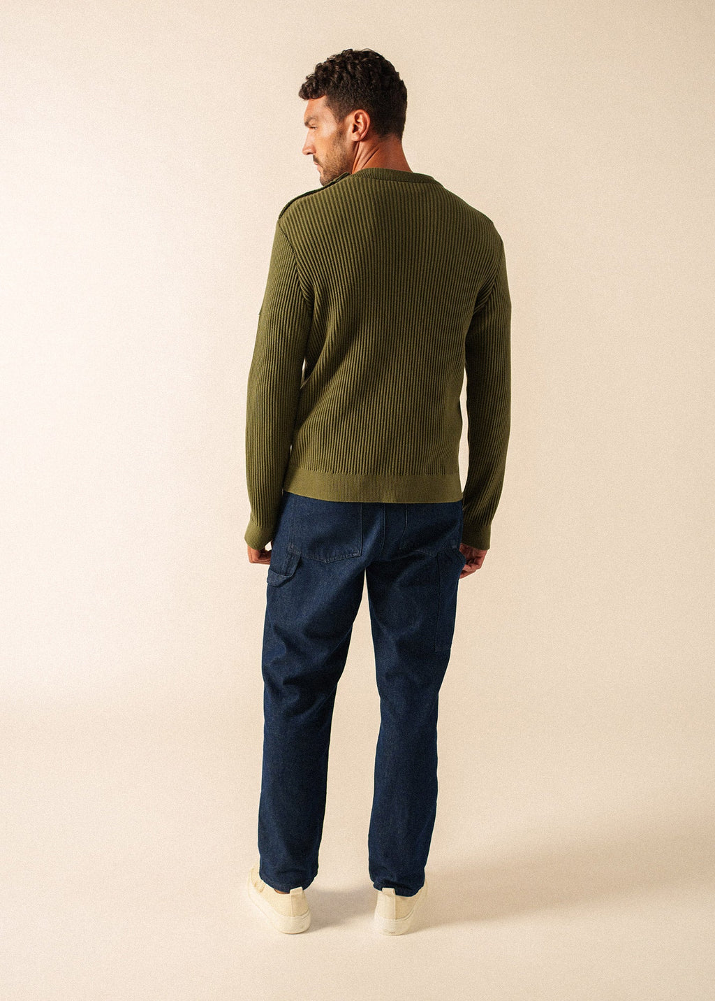 Saint James LODEVE Textured Sailor Sweater (ARMY GREEN)