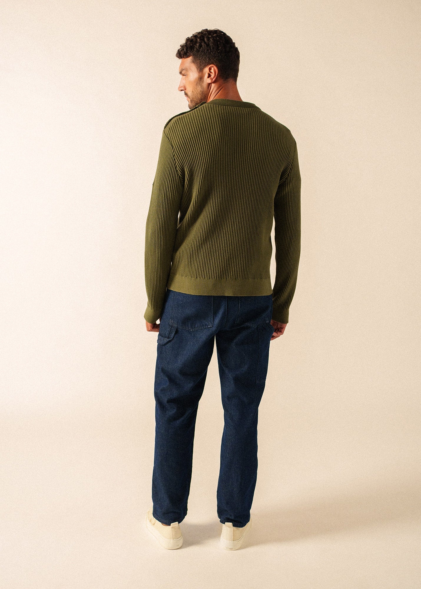 Saint James LODEVE Textured Sailor Sweater (ARMY GREEN)