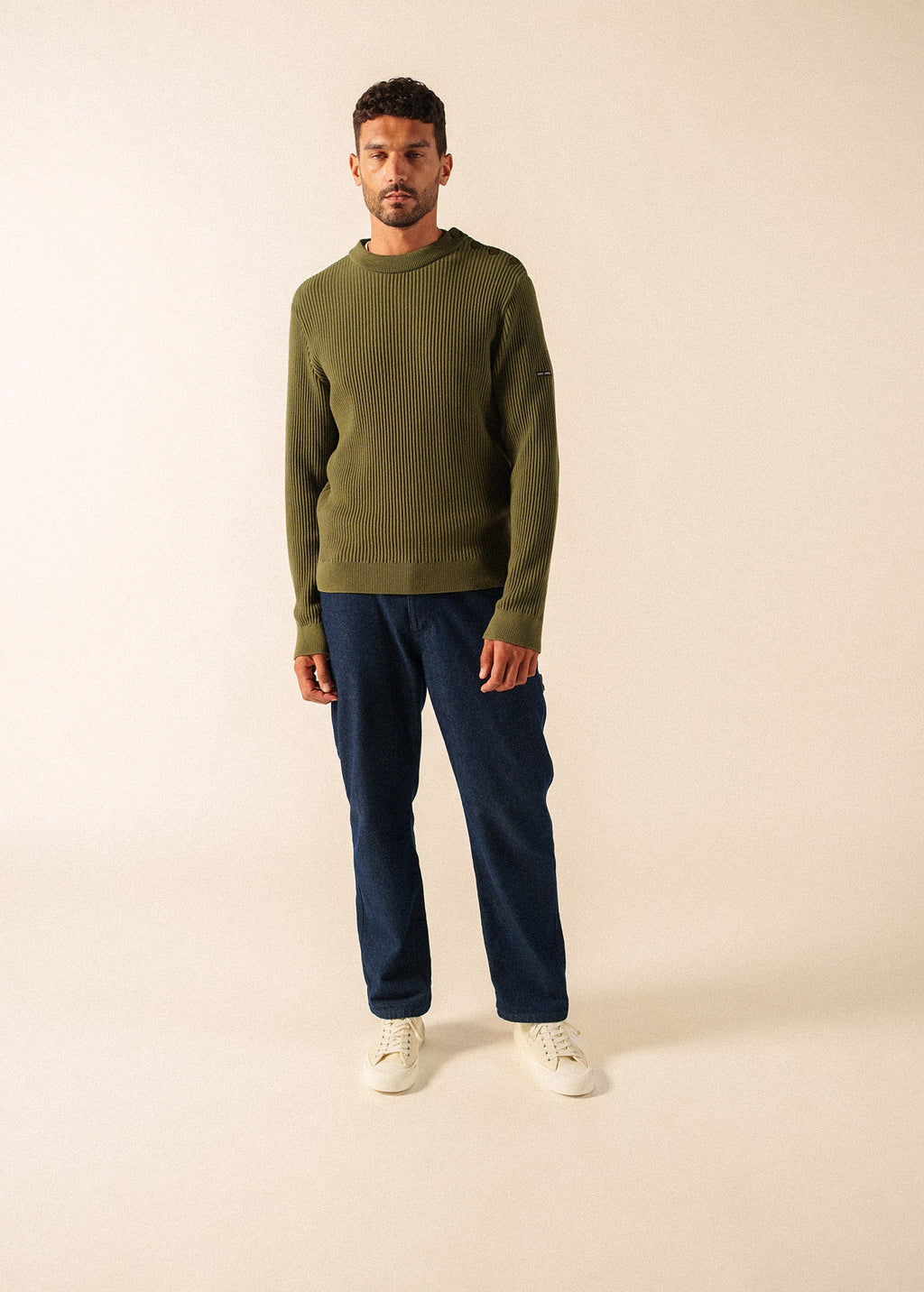 Saint James LODEVE Textured Sailor Sweater (ARMY GREEN)