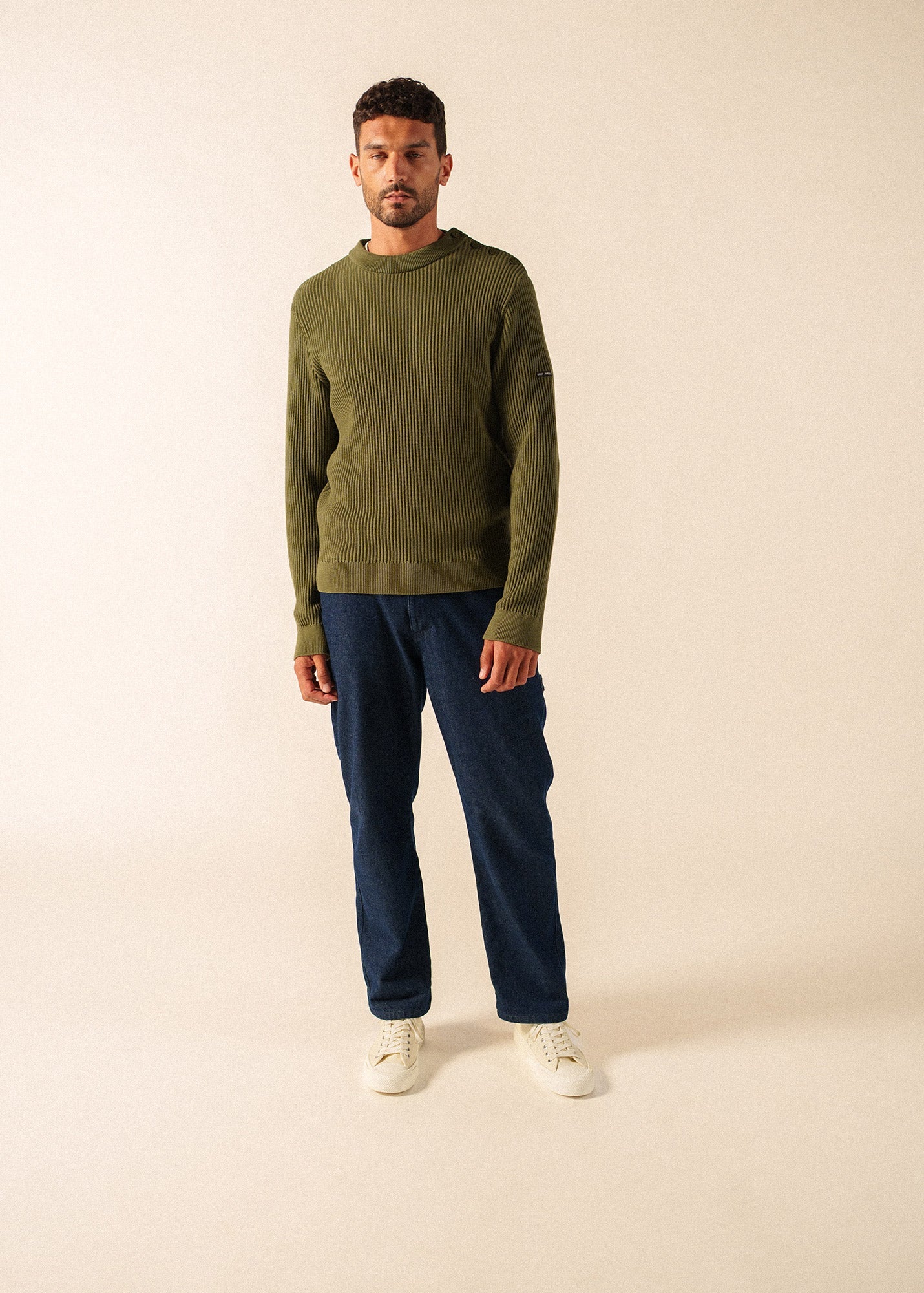 Saint James LODEVE Textured Sailor Sweater (ARMY GREEN)