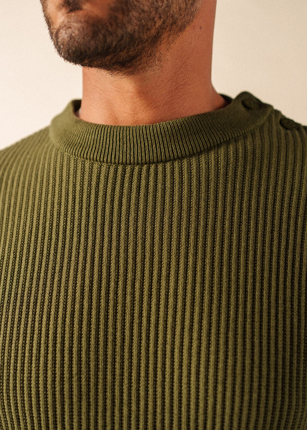Saint James LODEVE Textured Sailor Sweater (ARMY GREEN)