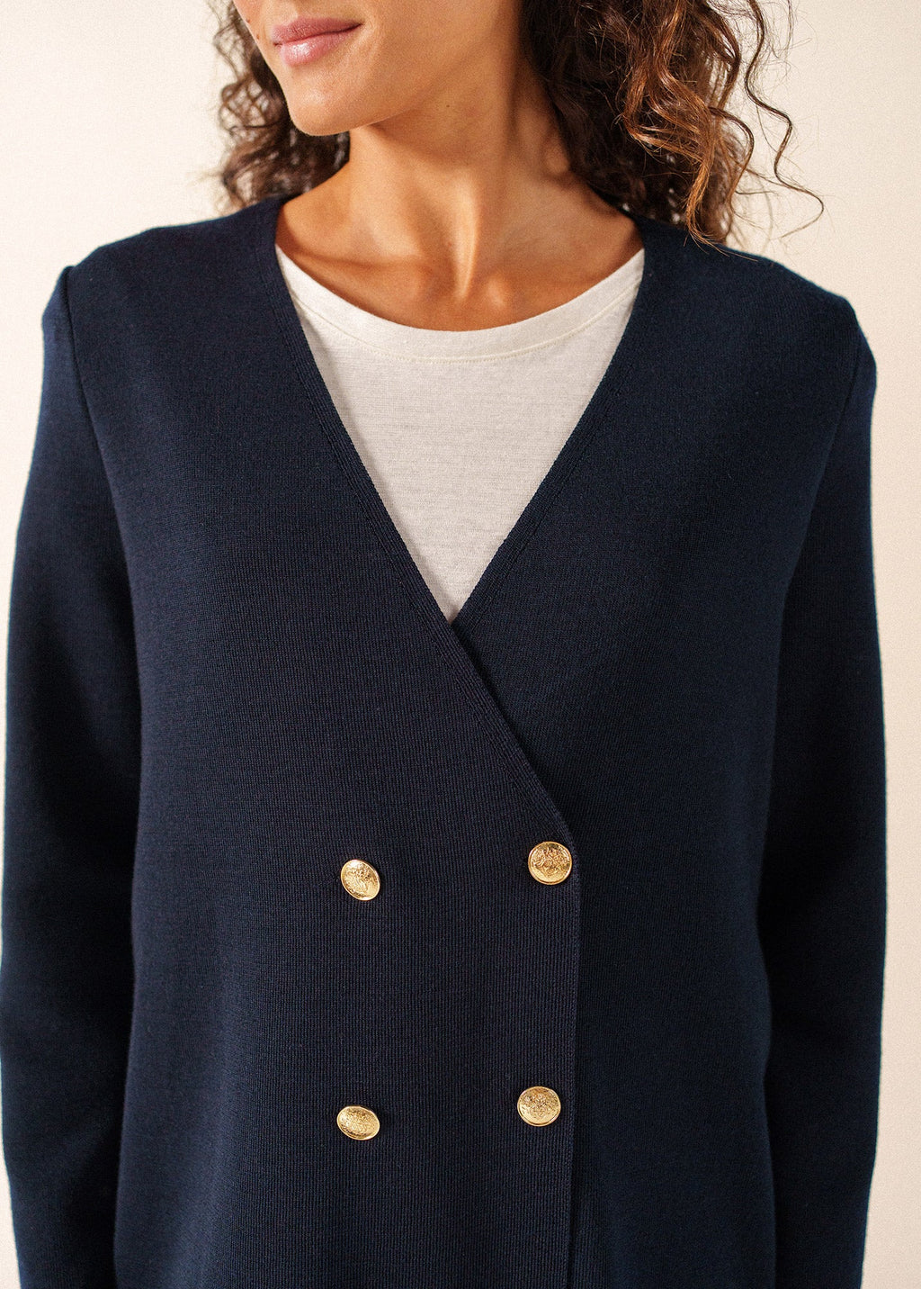 Saint James FRONTIGNAN Nautical Knit Jacket (NAVY)