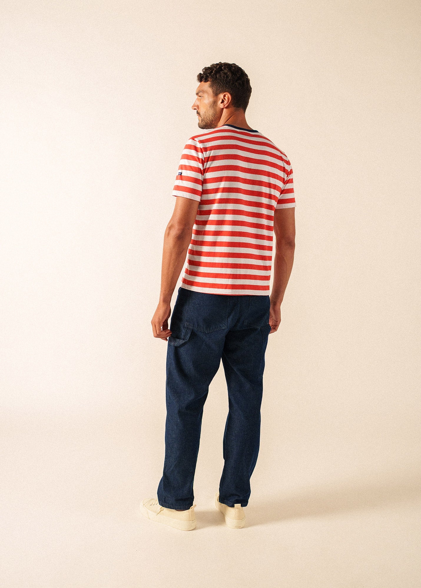 Saint James AUDIERNE Breton Shirt (POPPY RED / WHITE / NAVY)
