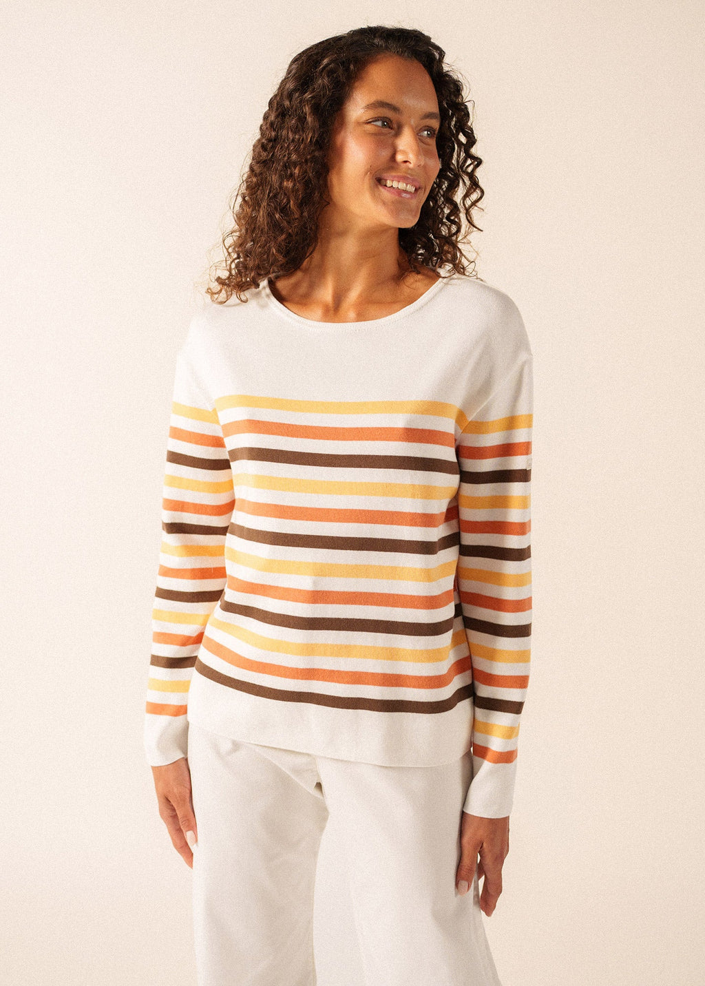 Saint James ECRIN COTTON TRICOLOR Striped Sweater (INTERWOVEN EARTH)