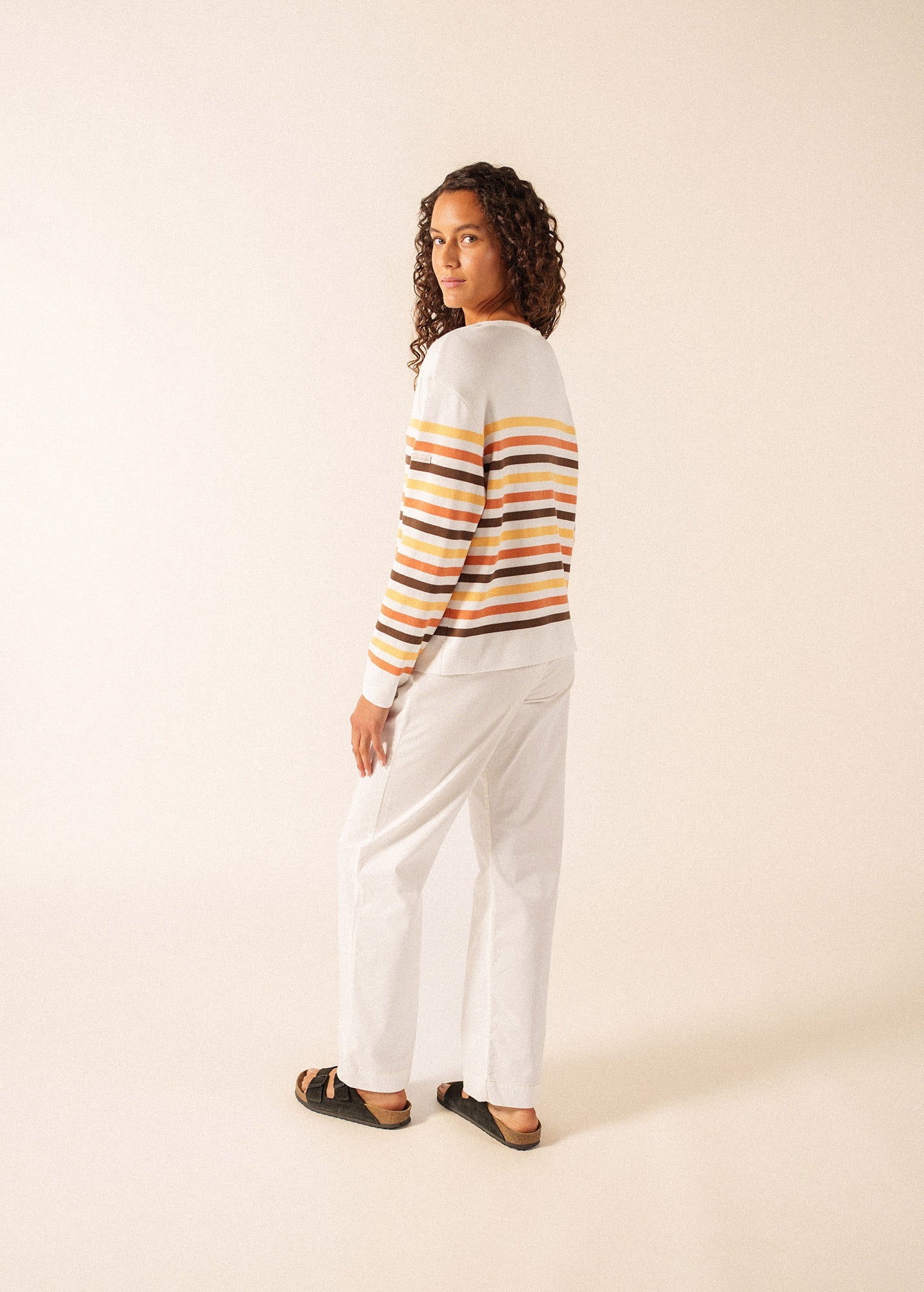 Saint James ECRIN COTTON TRICOLOR Striped Sweater (INTERWOVEN EARTH)