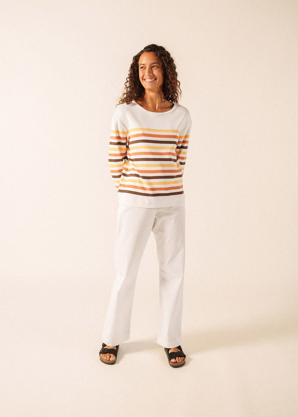 Saint James ECRIN COTTON TRICOLOR Striped Sweater (INTERWOVEN EARTH)