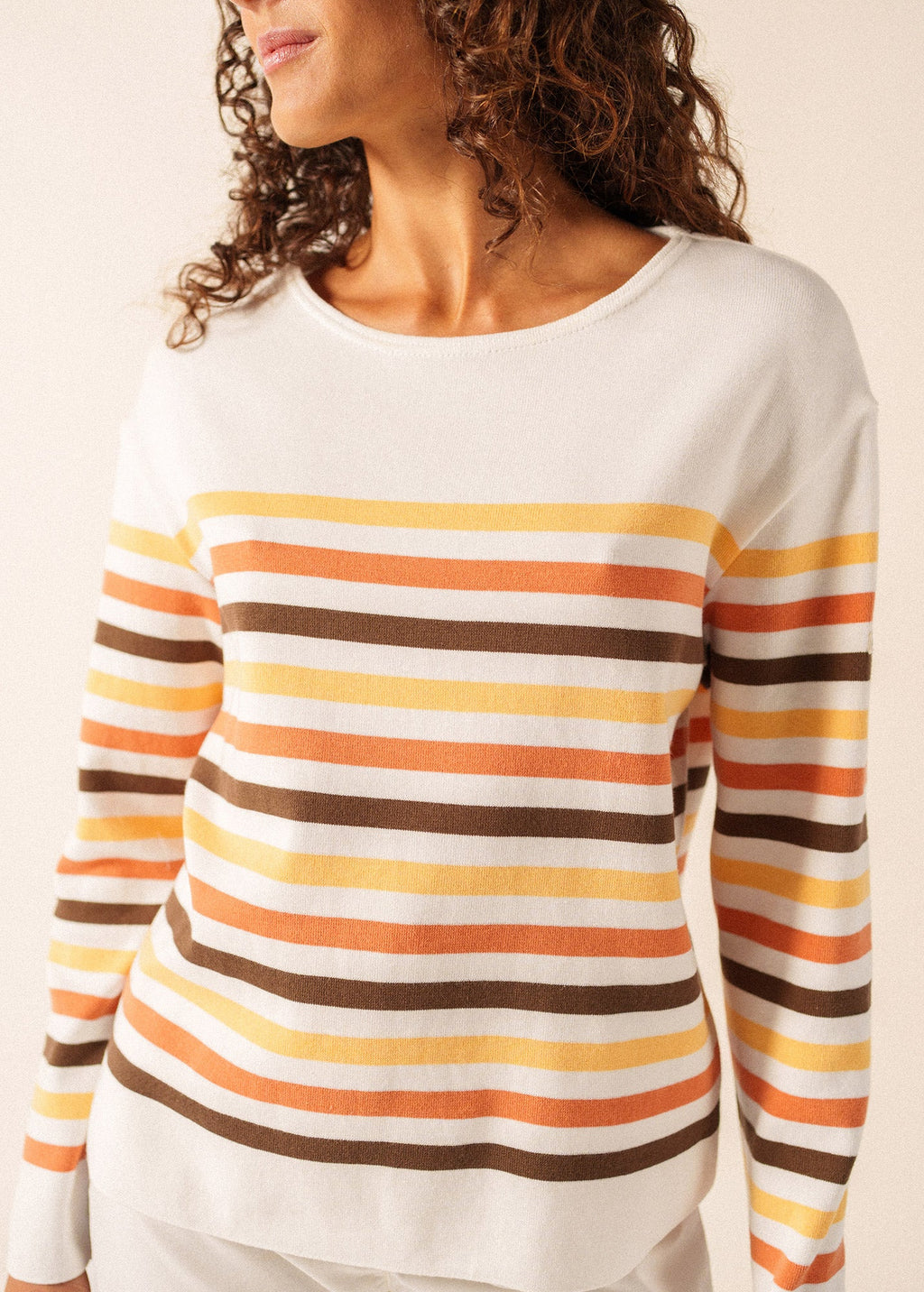 Saint James ECRIN COTTON TRICOLOR Striped Sweater (INTERWOVEN EARTH)
