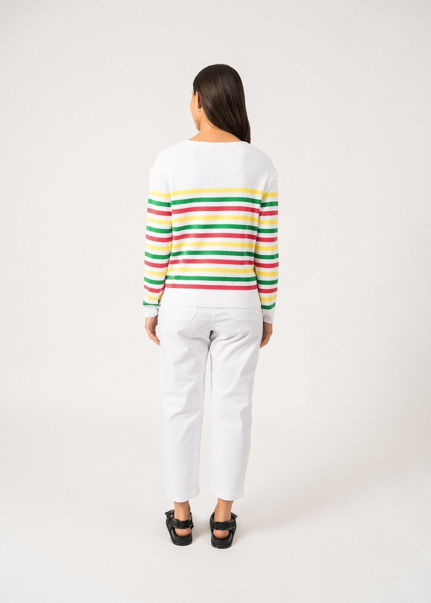Saint James Ecrins Cotton Tricolor Striped Sweater In Coton For Women C√îte D'azur