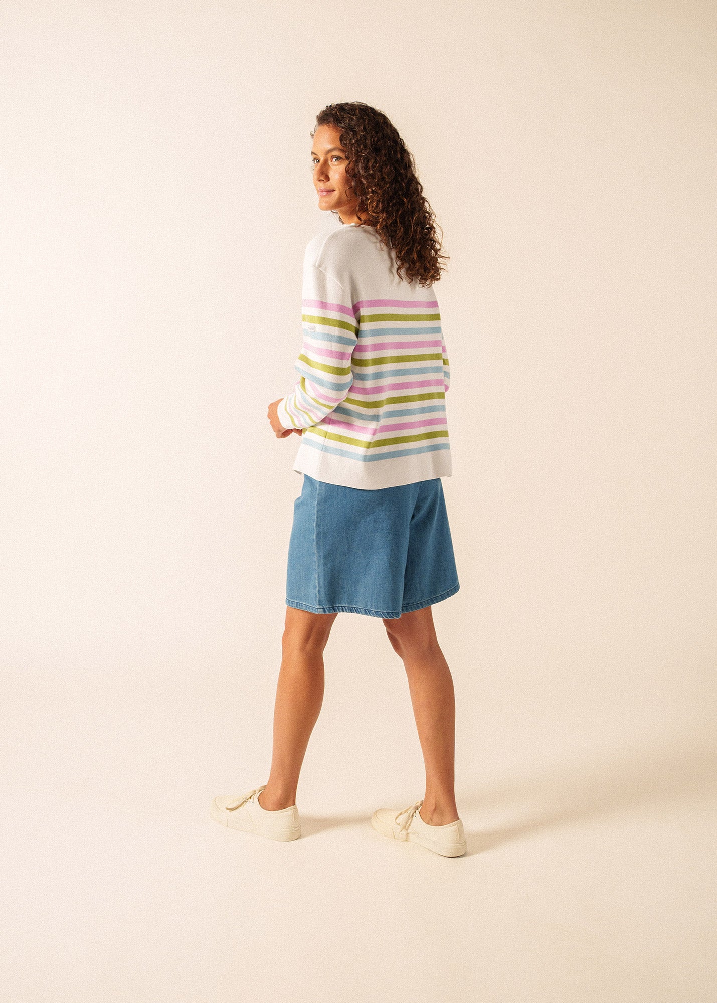 Saint James ECRIN COTTON TRICOLOR Striped Sweater (ACCALMIE)