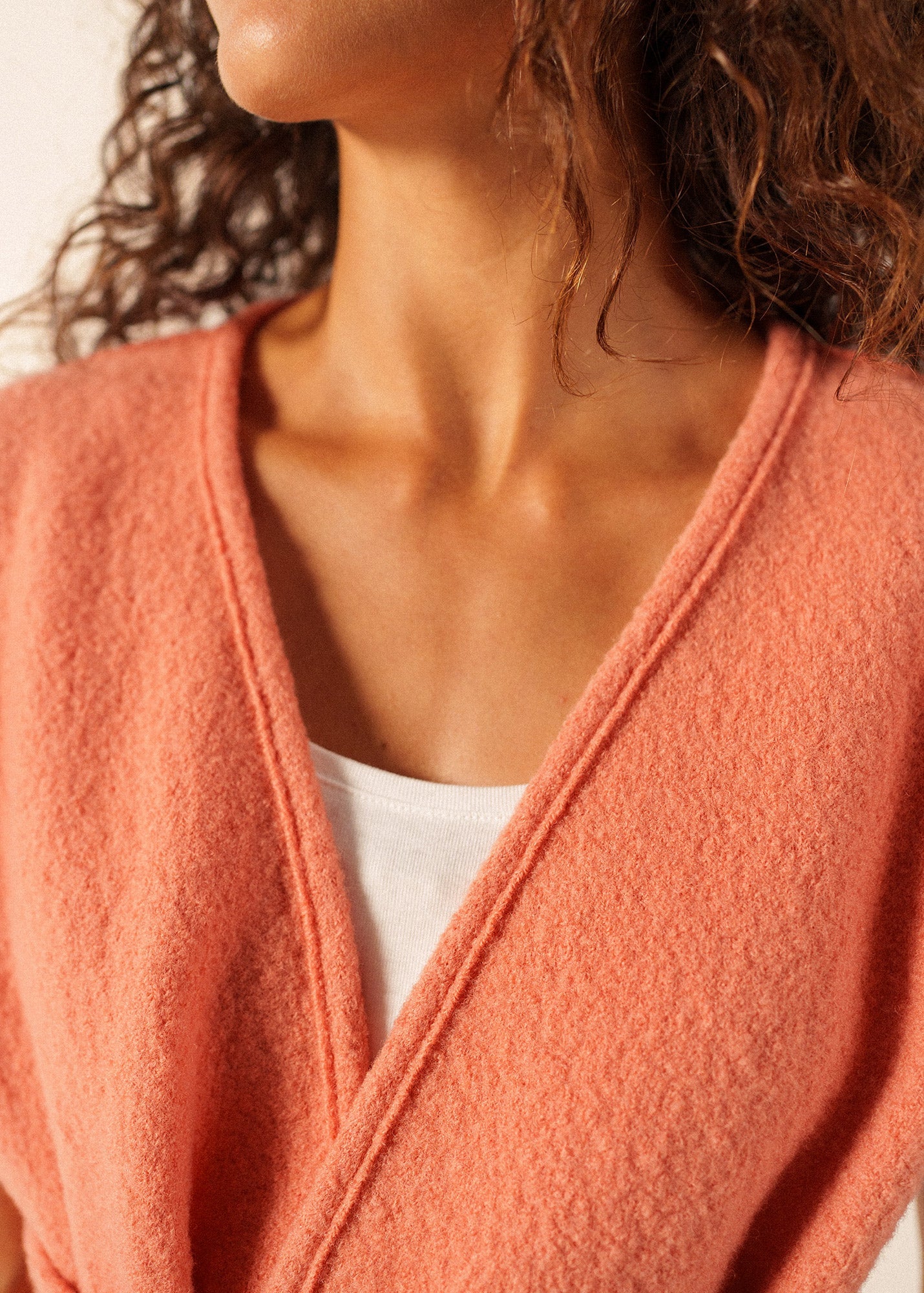 Saint James LANDEMER Wool Sleeveless Kimono Jacket (CLAY)