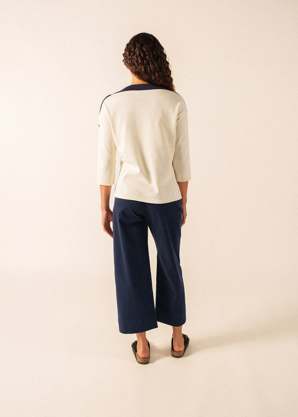 Saint James LATSIA boatneck Tee x Isabelle Ballu (ECRU / NAVY)