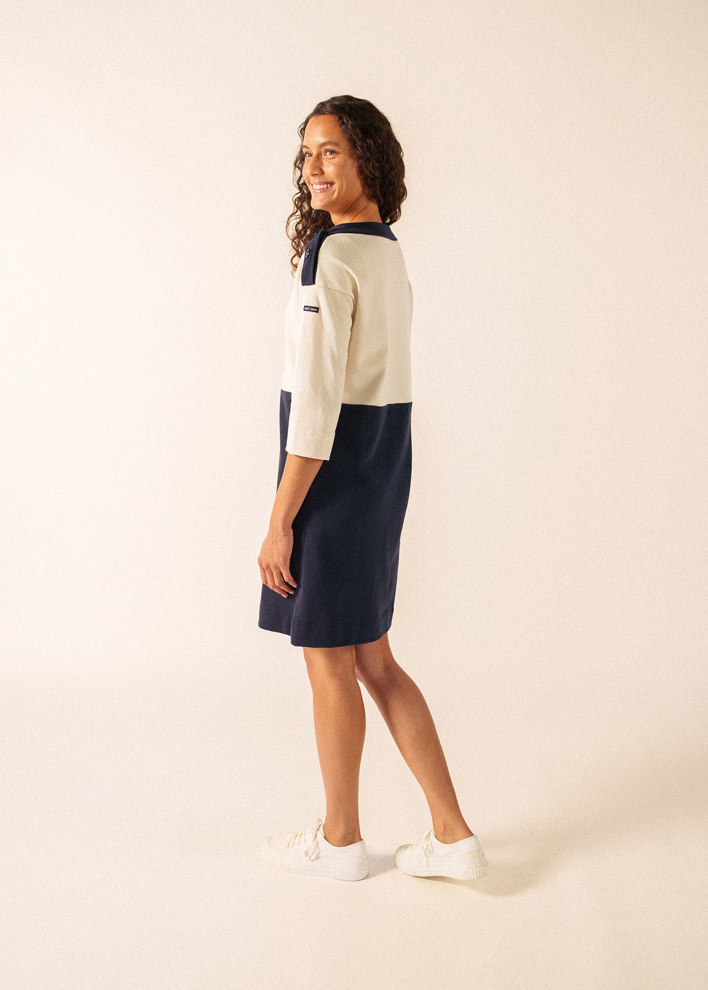 Saint James DALI Shift Dress x Isabelle Ballu (NAVY / ECRU)