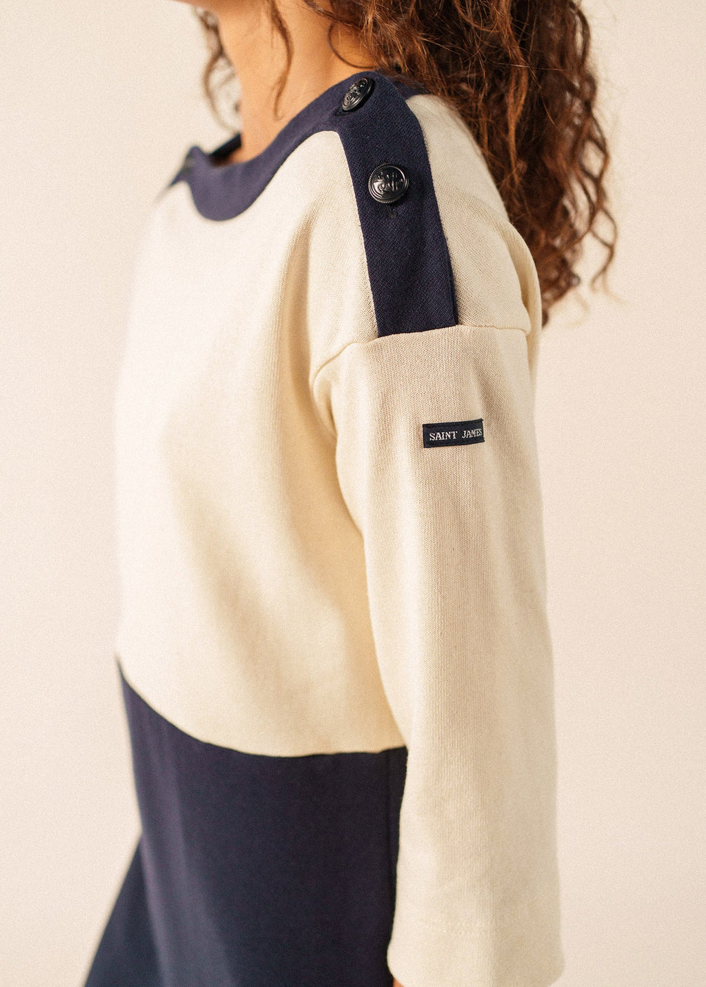Saint James DALI Shift Dress x Isabelle Ballu (NAVY / ECRU)