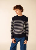 Saint James GLOWLINE BINIC Fisherman Sweater (NAVY / GLOW)
