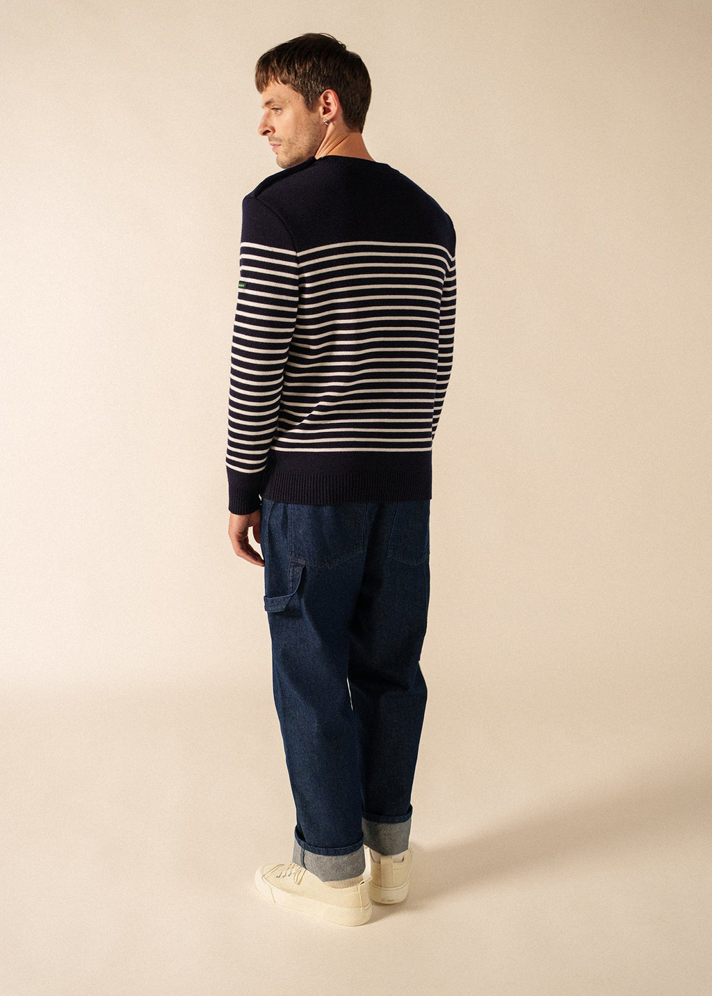Saint James GLOWLINE BINIC Fisherman Sweater (NAVY / GLOW)